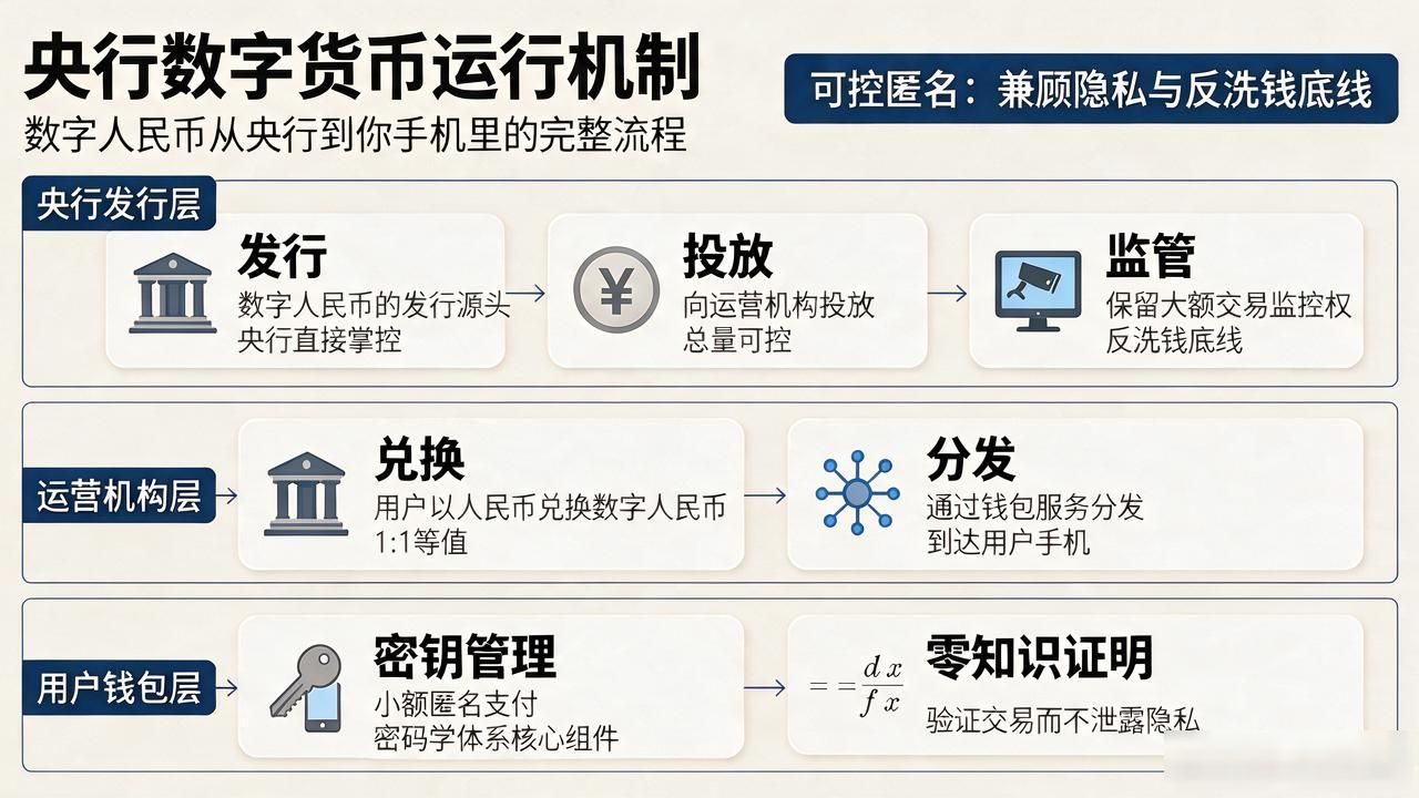 央行数字货币运行机制_央行数字货币密码学体系_数字人民币双层运营结构